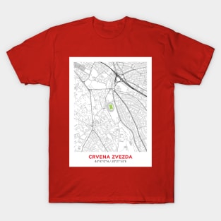 Red Star Stadium Map Design T-Shirt